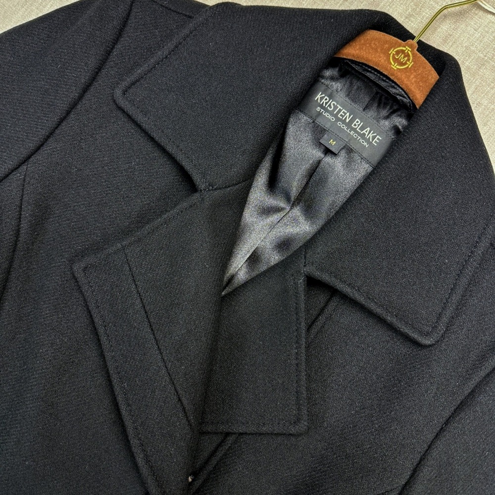 Kristen Blake Wool Jacket Womens M Black Studio Asymmetric Zip Lined